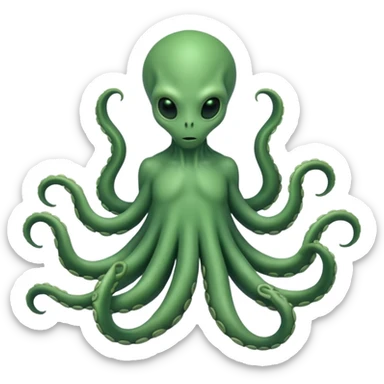 full body humanoid peacefull alien witgh tenticals sticker