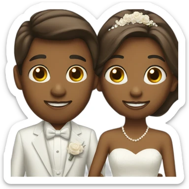 A couple of boy and girl getting married sticker