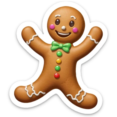 gingerbread man with bitten off leg sticker