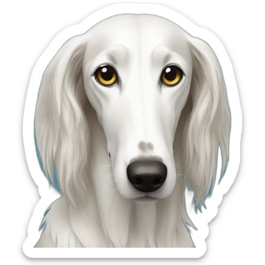 swimming white saluki sticker