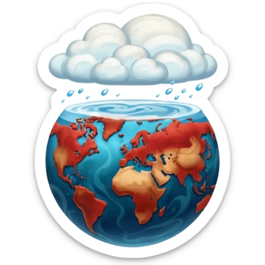 Planet Earth but ocean red land brown sticker