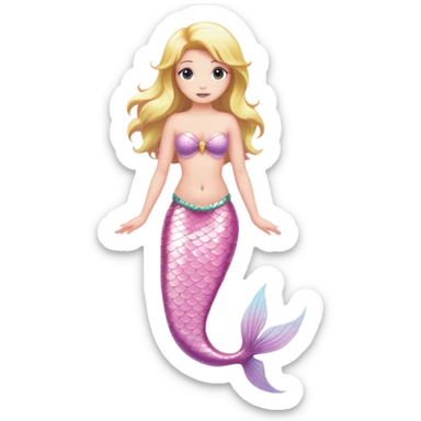 full body blonde light pink mermaid sticker