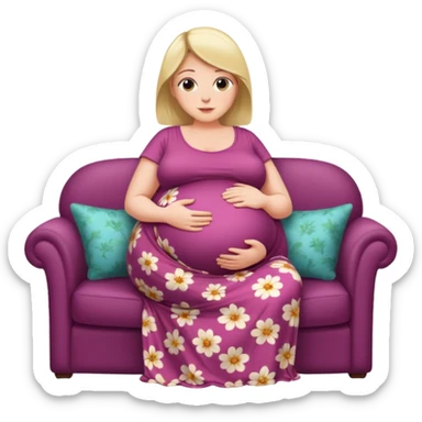 heavily pregnant woman with very extremely abnormally huge overdue belly sticker