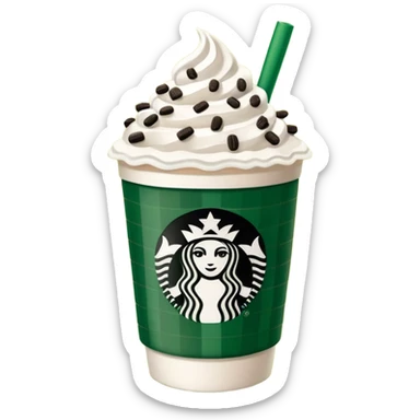  Starbucks hot cocoa with whipped cream and Oreo cookie crumbles in a green checkered to go Starbucks cup  sticker