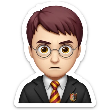 angry harry potter with griffindor tie sticker