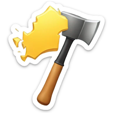 Computer with a hammer smashing the screen sticker