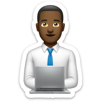 Peut tu me générer u homme blanc derriere un ordinateur  sticker