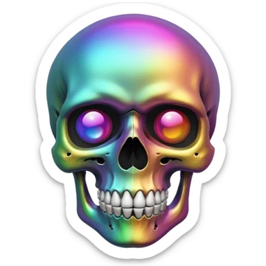 Multichrome Colorshifting REALISTIC Skull sticker
