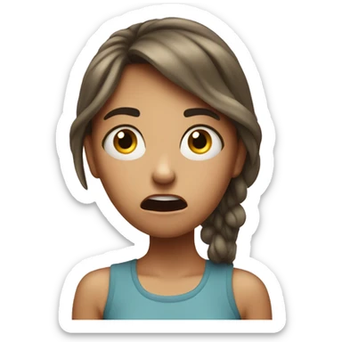a girl who is horrified and experiences a cringe sticker