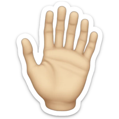 malformed hand with only the first phalanx of the index, middle, ring fingers sticker