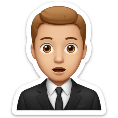 a man in a formal suit surprised sticker