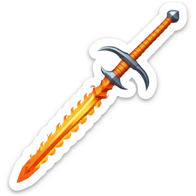 fire sword striking down sticker