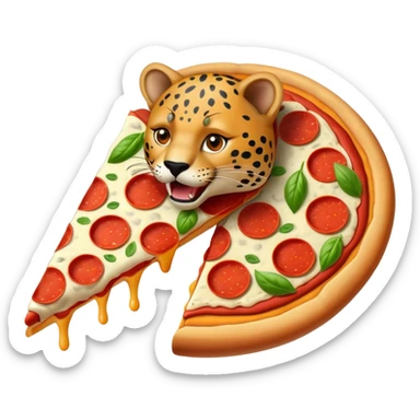 A Jaguar eating a napoletano pizza sticker