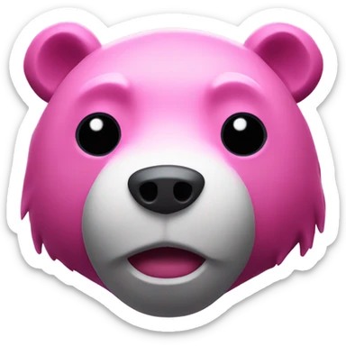 Fortnite pink bear skin with white scar above left eye sticker