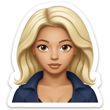 Beyonce with platinum blonde hair sticker