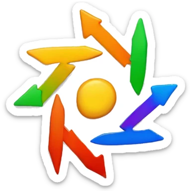 Colorful arrows in a circle sticker