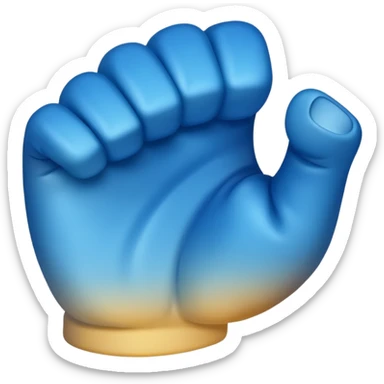 Give me a punching emoji with a blue gradient and transparency, No face, just a fist sticker