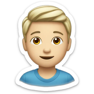 un niño de 10 años blanco practicando taikondo sticker