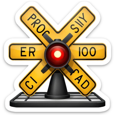 Railroad crossing light sticker