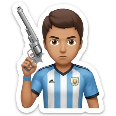 haz un turro con una biszera para atras y con un arma remera argentina pero arma de fuego que tenga un revolver  solo sticker