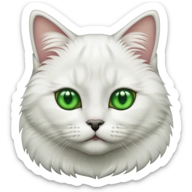 British cat white green eyes  sticker