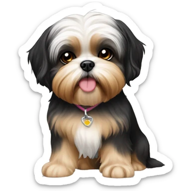 black and tan shih tzu maltese mix sticker