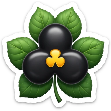 Trébol  color negro con cinco hojas  sticker