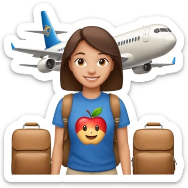 Create two emoji characters.

Left: a stressed student preparing for IELTS, holding books and coffee, tired face, exam stress.

Right: a happy confident student after IELTS, traveling abroad, airplane, university, freedom, smiling.

Style: Apple emoji, clean, simple, white background. sticker