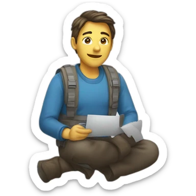 Un homme en costume qui regarde sa sticker