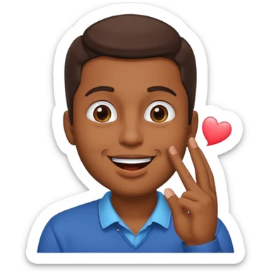 Un homme brun qui envoi un bisous sticker