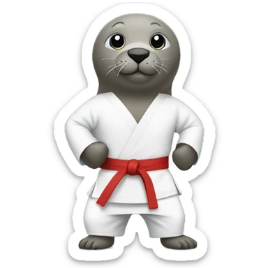 A seal expert in karate sticker