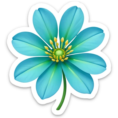 light blue/green flower spilling wblood sticker