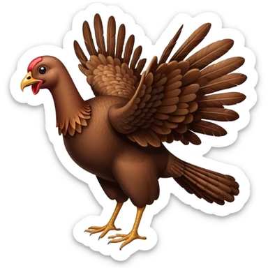 dindon entrain de voler sticker