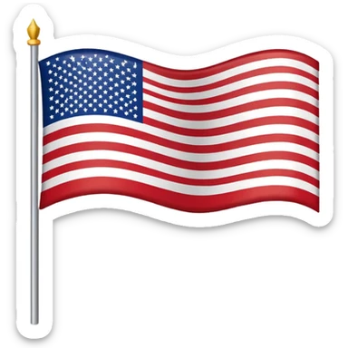 USA flag flying  sticker