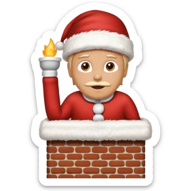 Cristmas male sit down on a chimney sticker