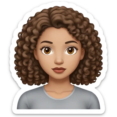 Bi-Racial white black 35 yr old girl with slight curls sticker