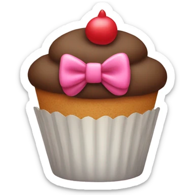 cupcake with a bow sticker
