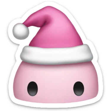 Light pink Santa hat with sparkly snowflakes  sticker