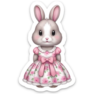 Conejo con vestido  sticker