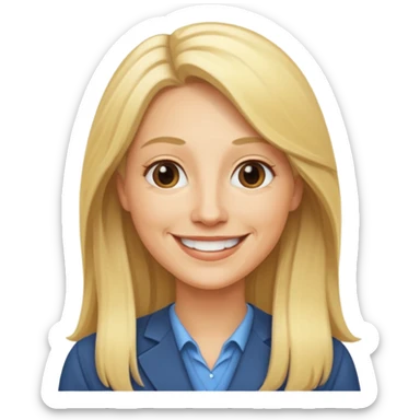 a 40 year old teacher with long blonde hair sticker