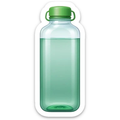 squared size water bottle in green color, make sure the width and height if image must be equal in size, no need to add face, no emoji,  sticker