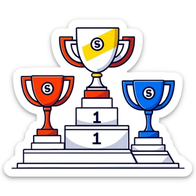 racing victory podium with three places for winners sticker