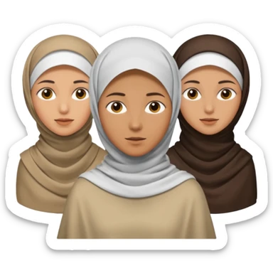 1 man emoji with short hair and 4 veiled women sticker