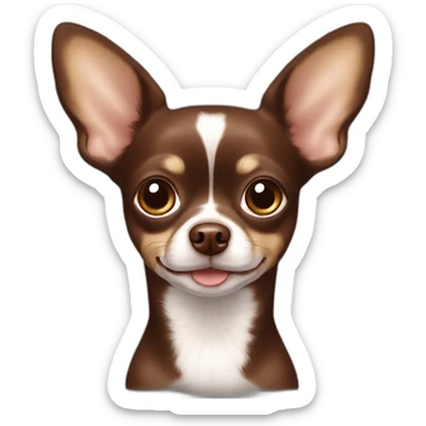 chocolate brown chihuahua with a white spot on the chest and big brown eyes sticker