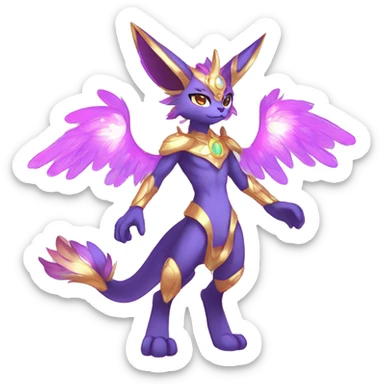 Anthro Sona Colorful Godly Celestial Shiny Fakemon Full Body sticker