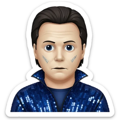 Michael Myers with dark blue sequin outfit  sticker