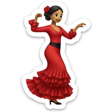 flamenco spanish woman dancing fanda sticker