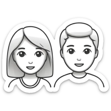 generate four icons that all are in same style: female, male, couple, trans sticker