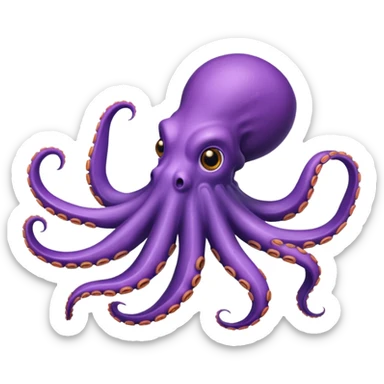 octopus swimming sticker