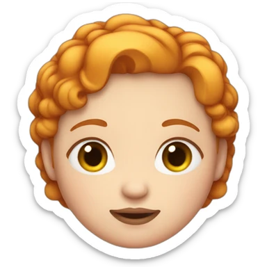 fat ginger girl with short hair sticker